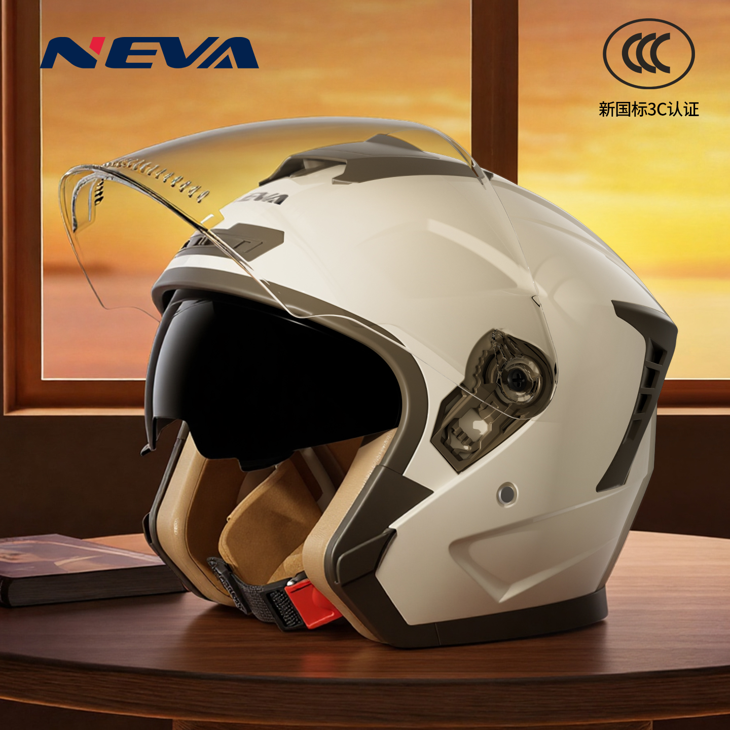 纽维3/4头盔自发热内衬男女通用