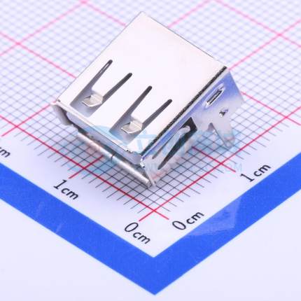 USB连接器 903-232A1011D10100 插件 USB A/F 90° 无后盖直脚 铜