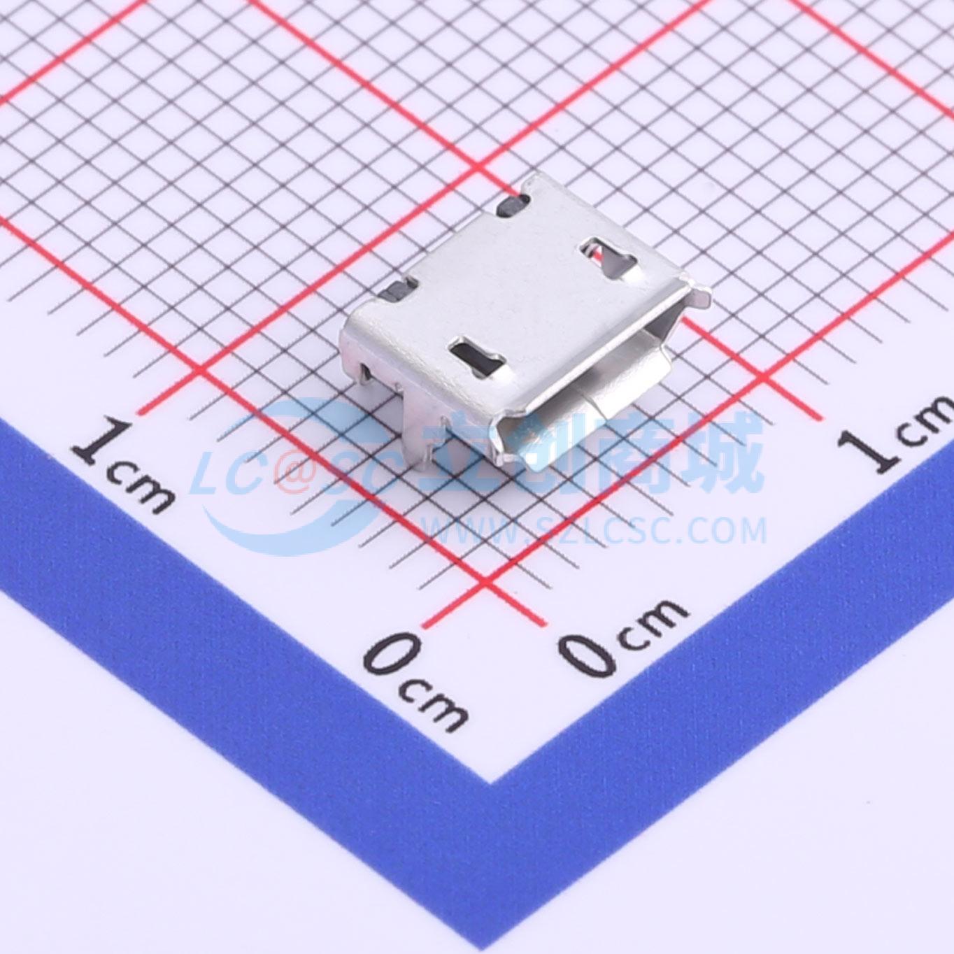 USB连接器 MICRO-09-G2P1-A2T2 SMD 牛角无柱有卷边固定脚1.1针0.