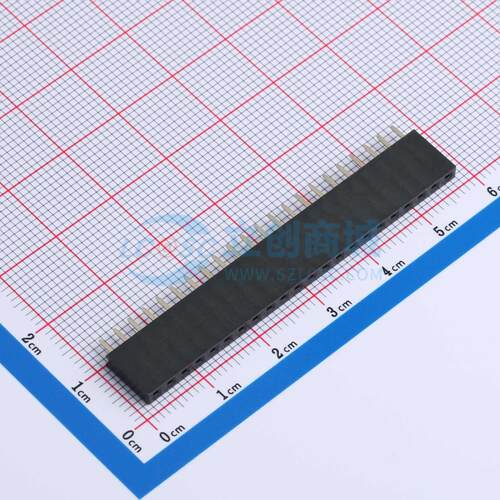 排母 ZX-PM2.54-1-22PY 插件,P=2.54mm 1x22P 方孔 电子元器件