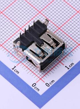 USB连接器 U221-041N-1BR69-S5 插件 USB2.0连接器 AF90度弯脚黑