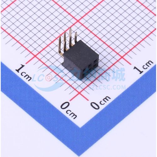 排母 X1321FR-2x03-C43D24 弯插,P=1.27mm 2x3P 方孔 电子元器件