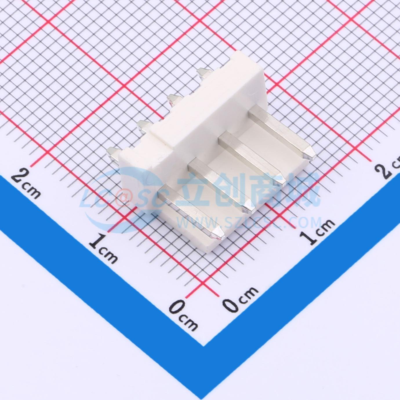 线对板针座 A3963WV-4P-GWT 插件,P=3.96mm 1x4P 直插 电子元器件