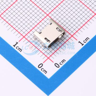 USB连接器 XUDF-0437-17 SMD MICRO 5P母座脚距7.2四脚插板直边有