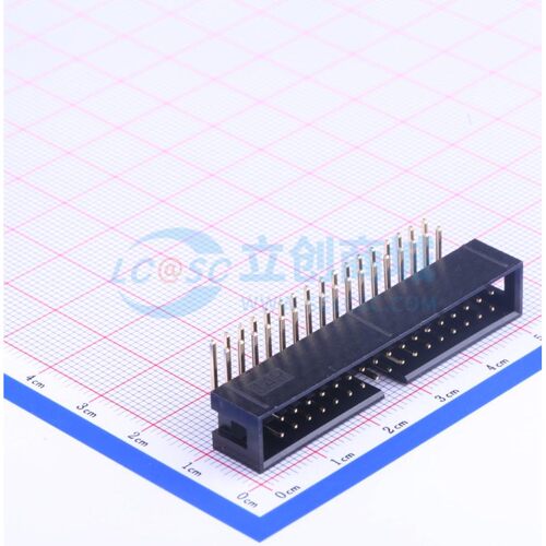 连接器 2.54-2*17P弯简牛 弯插,P=2.54mm 2x17P 简牛座