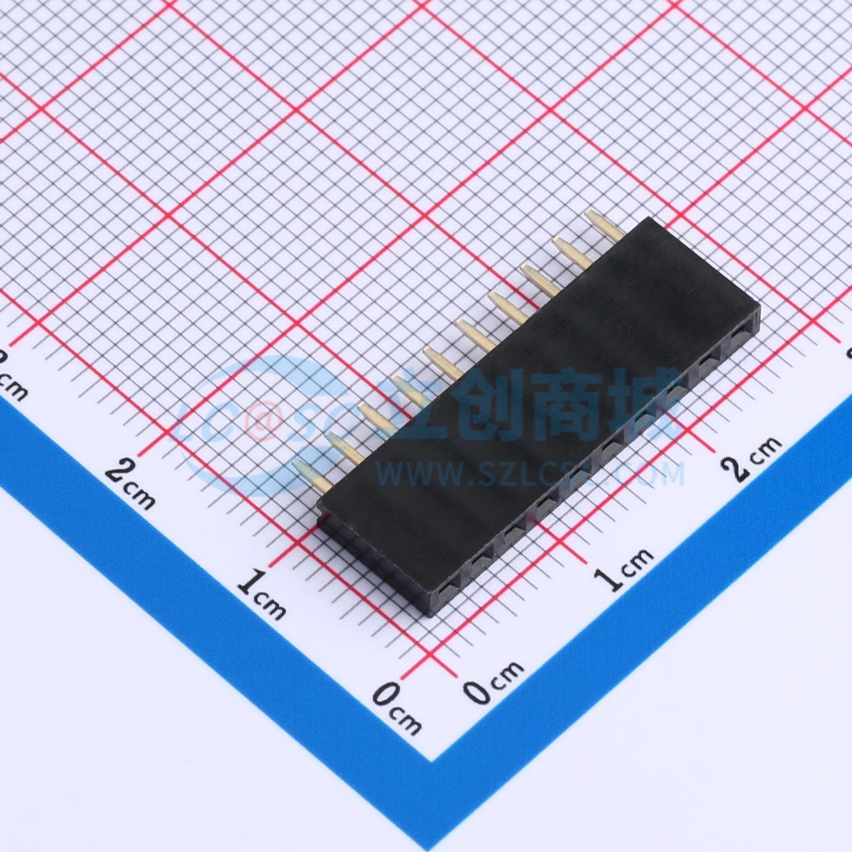 排母 CSHA101-1002A001A1AA 插件,P=2.54mm 1x10P 单排 原装正品