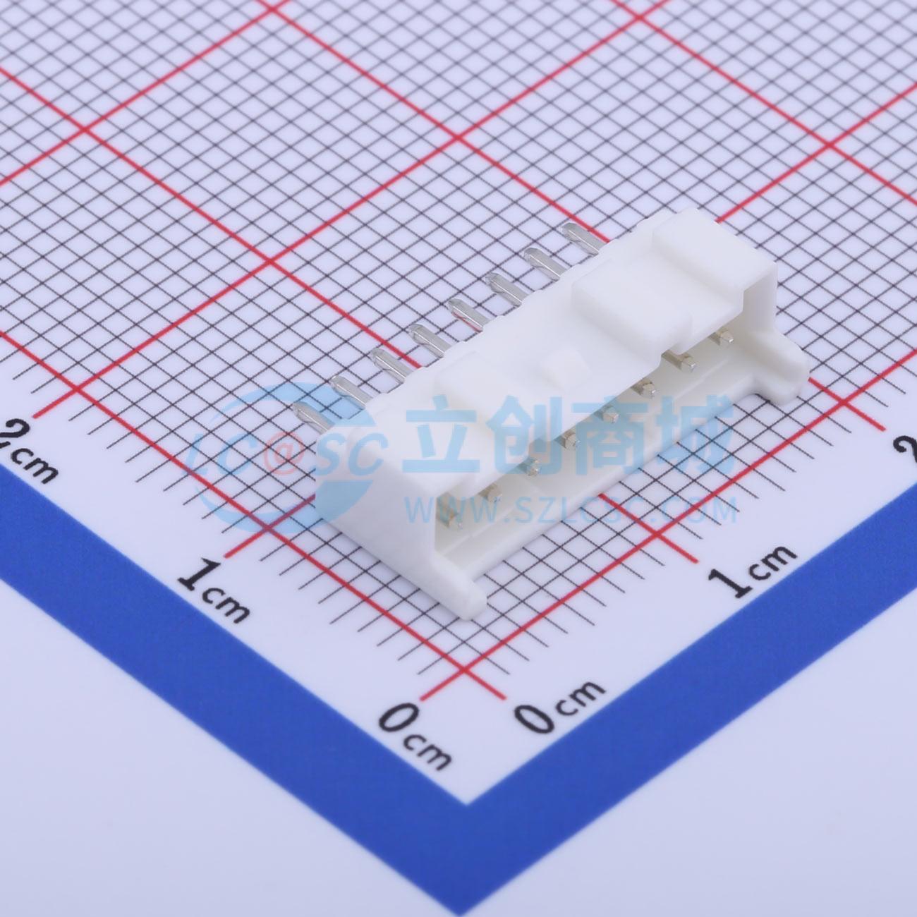 线对板针座 X2000WV-08-N0SN 插件,P=2mm 1x8P 直插 电子元器件