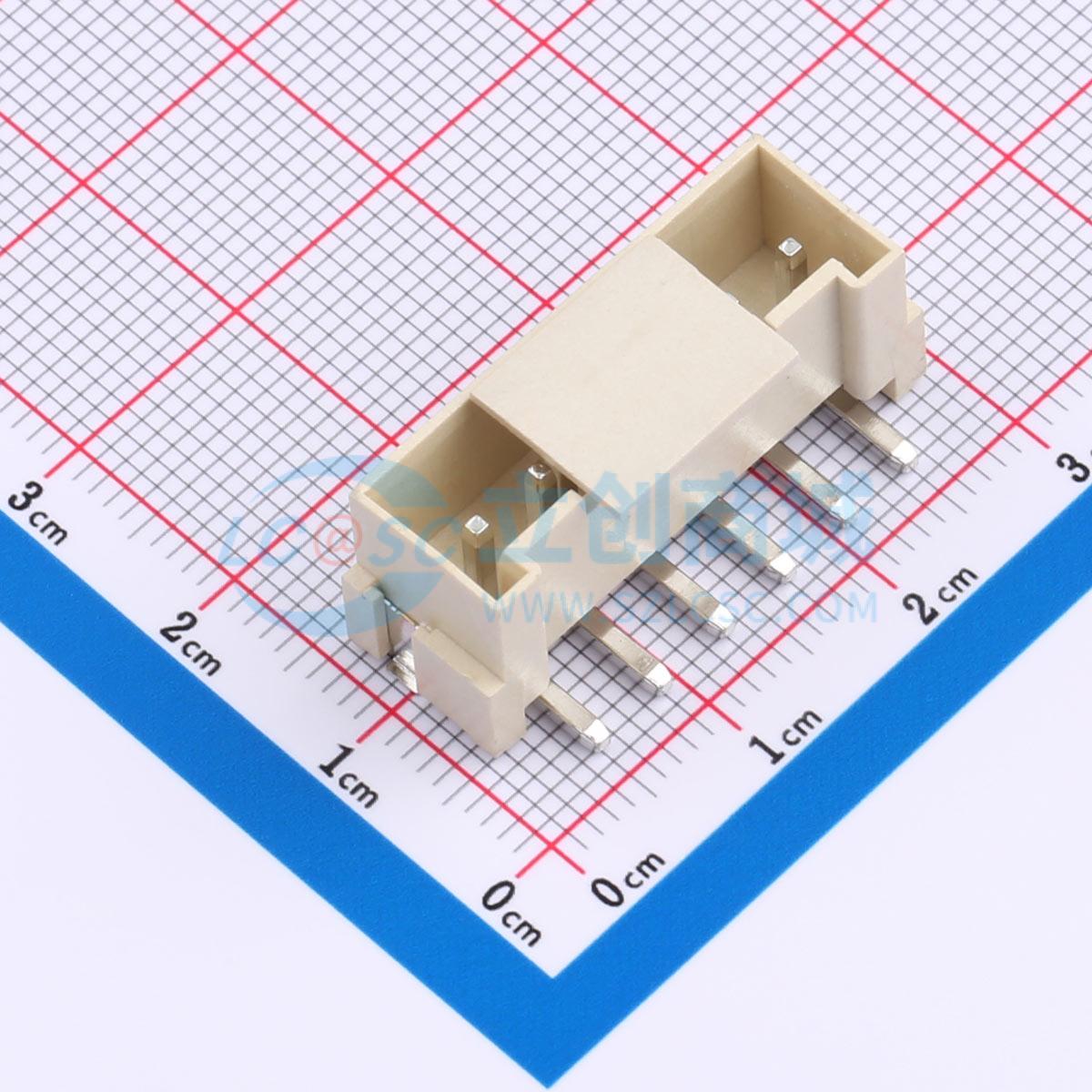线对板针座 ZX-VH3.96-6PLT SMD,P=3.96mm 1x6P 立贴 电子元器件