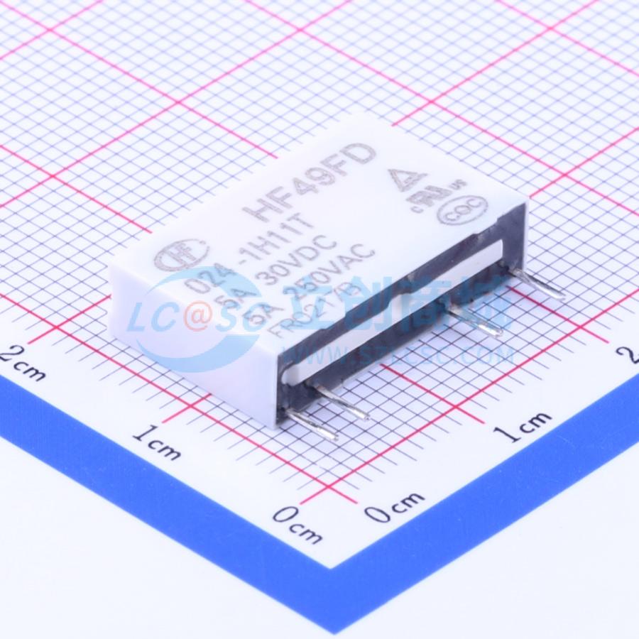 功率继电器 HF49FD/024-1H11T SIP,5x20mm 4 24V 电子元器件配单
