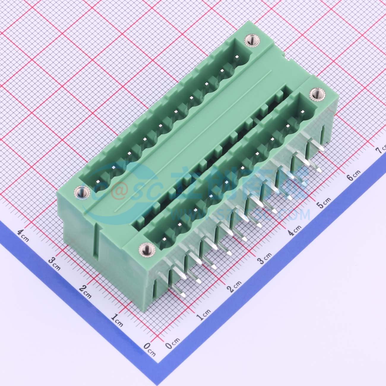 插拔式接线端子 KF2EDGRHM-5.0-2*10P 弯插,P=5mm 板端/插座-闭口