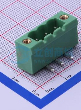 插拔式接线端子 DB2ERMF-5.08-3P-GN 弯插,P=5.08mm 板端/插座-闭