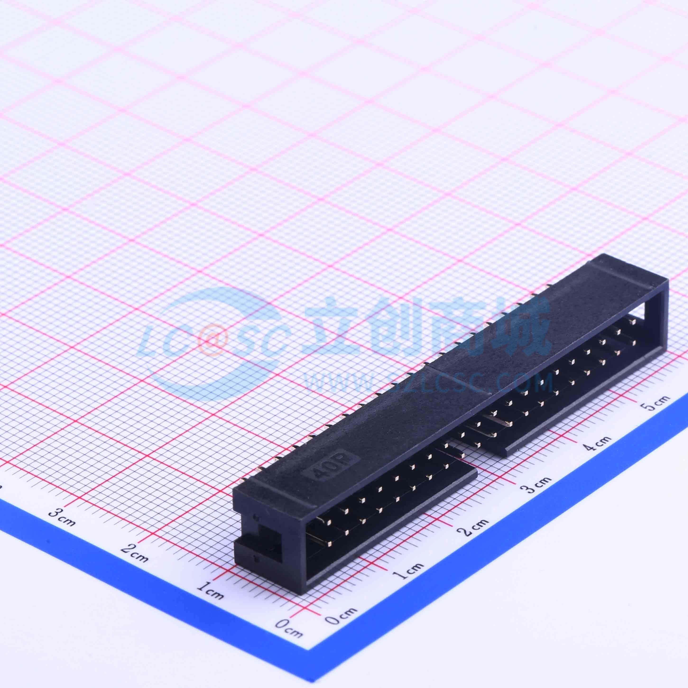 连接器 B-3000S40P-0110 插件,P=2.54mm 2x20P 简牛座