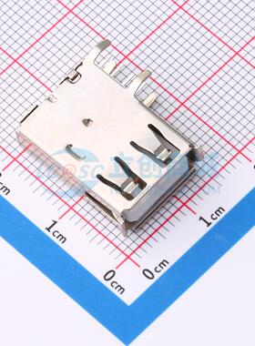 USB连接器 XDBF-0525-06 插件 侧插板USB 2.0AF 长体连后盖卷边19