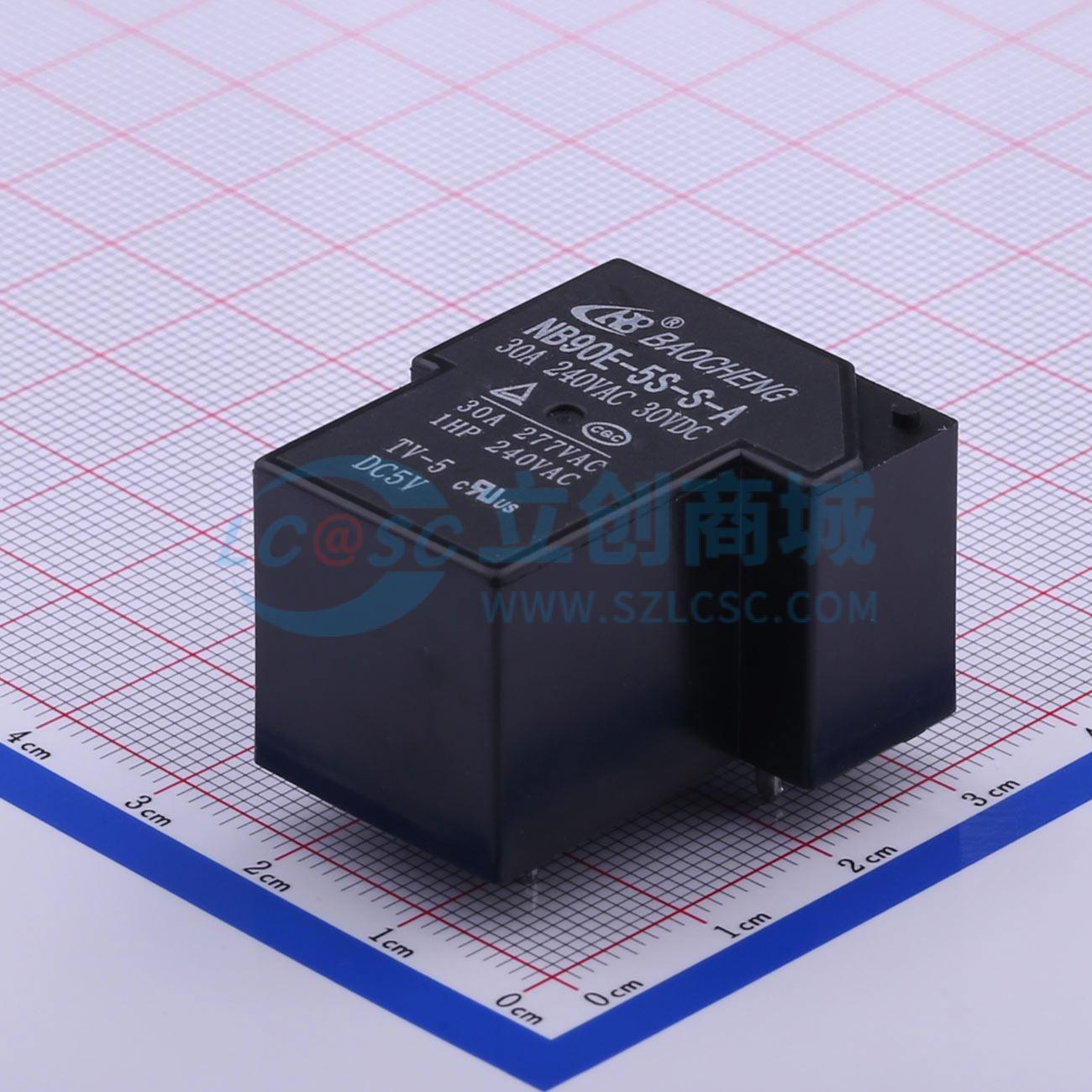 功率继电器 NB90E-5S-S-A 插件,27.2x32mm 5V 电子元器件配单