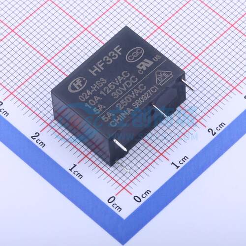 功率继电器 HF33F/024-HS3(555) 插件,10.2x20.5mm 4 24V 原装