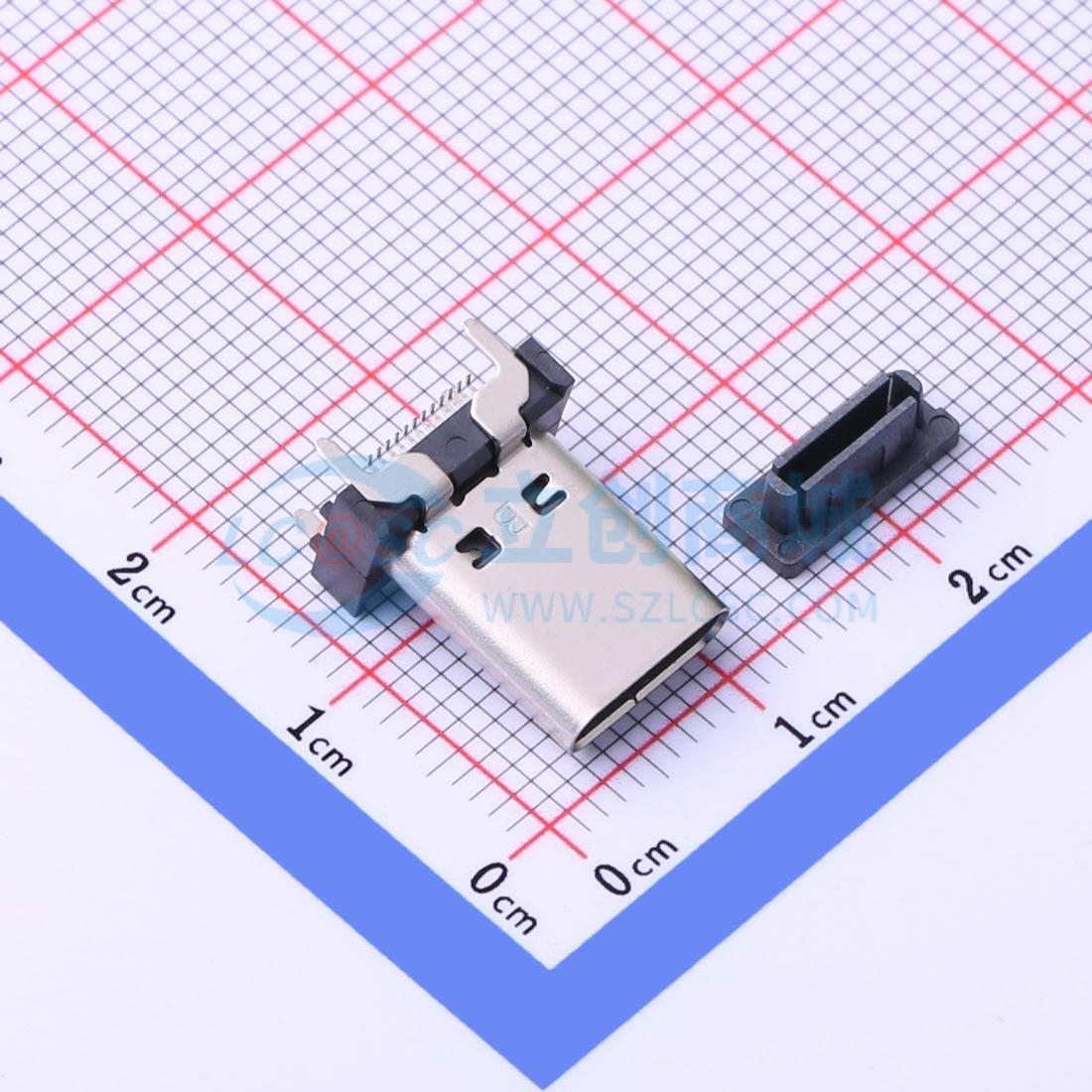 USB连接器 U263-241N-4BQC16-2 SMD 3.1TYPE-C 母座24P直立式 SMT
