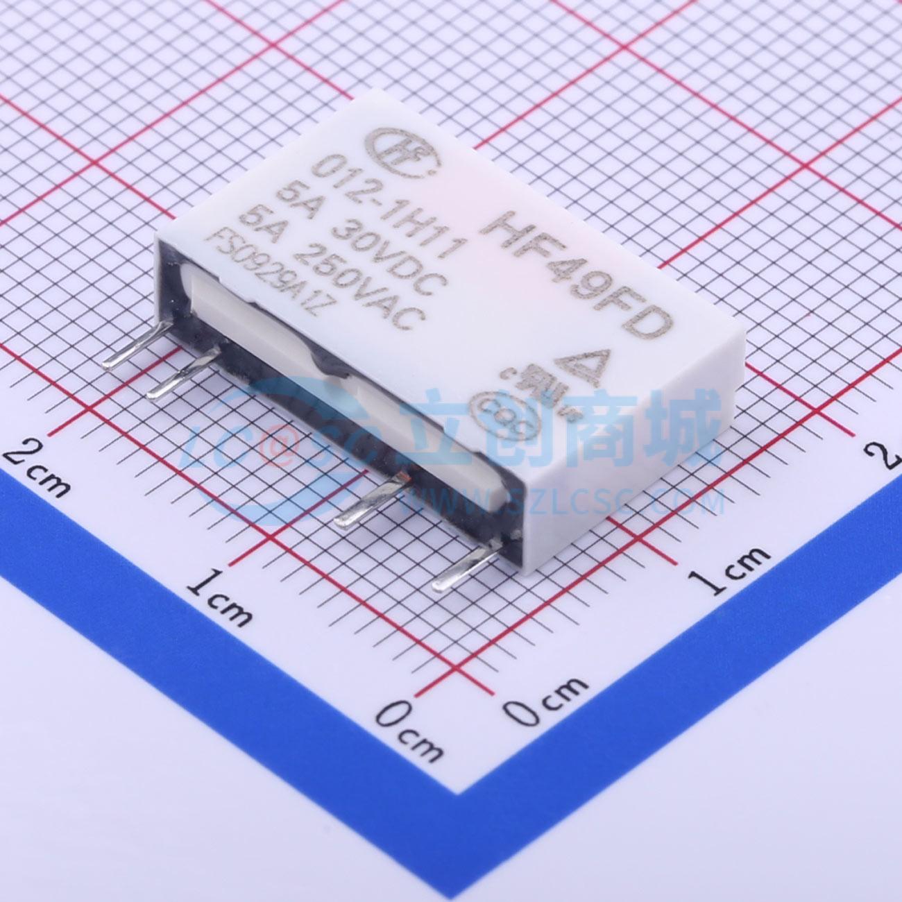 功率继电器 HF49FD/012-1H11 SIP,5x20mm 4 12V 电子元器件配单