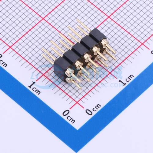 排针 PZ254-2-05-Z-C 插件,P=2.54mm 2x5P 圆针 电子元器件配单
