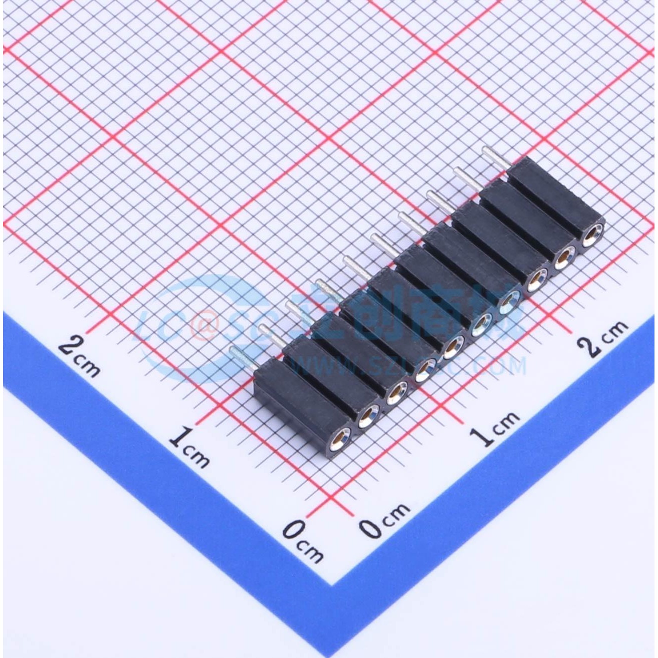 排母 X5511FV-10-C70D30-1000 插件,P=2.54mm 1x10P 圆孔 原装