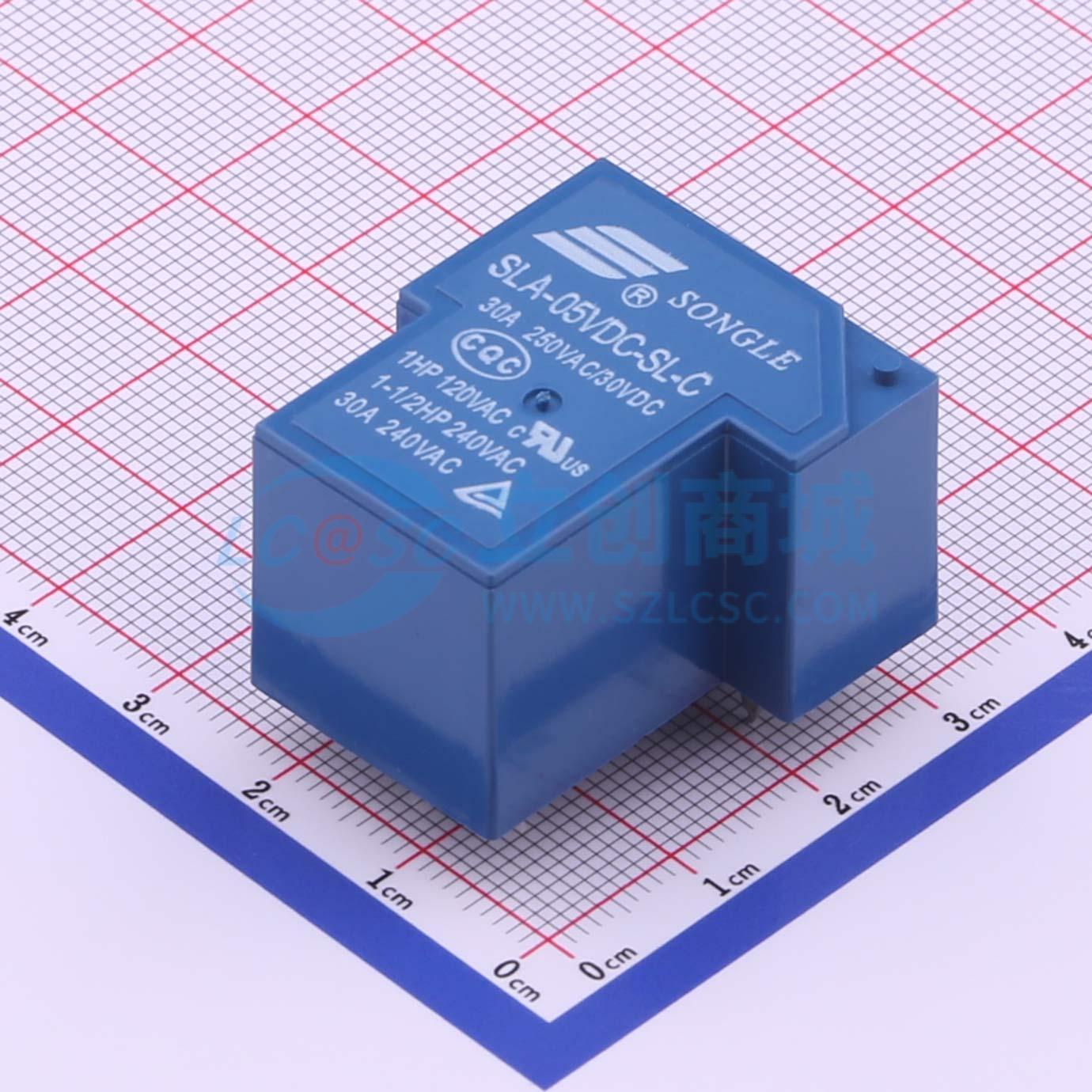 功率继电器 SLA-5VDC-SL-C 插件,27.6x32mm 6 5V 电子元器件配单
