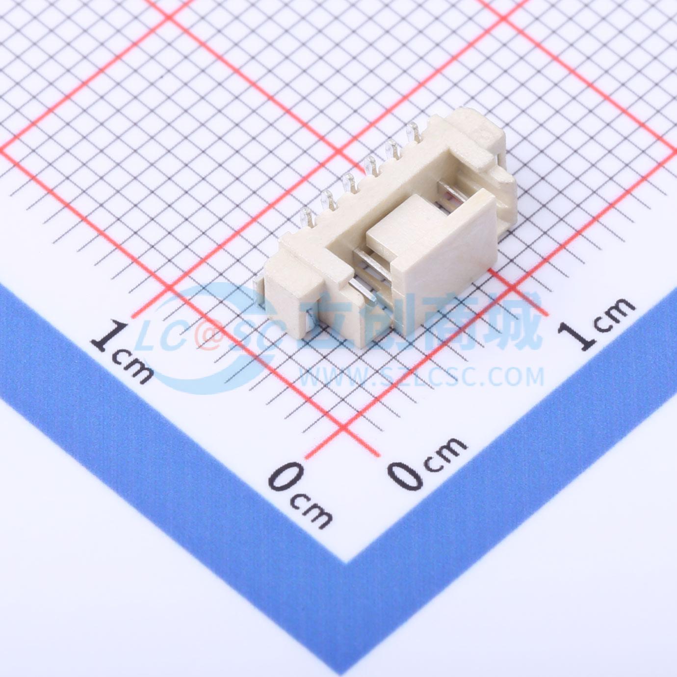 线对板针座 HC-1.25-6PLT SMD,P=1.25mm 1x6P 立贴 电子元器件