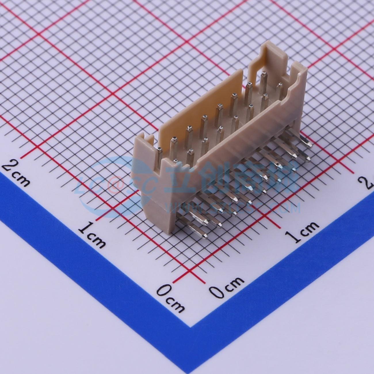 线对板针座 A2004WR-2X08P 弯插,P=2mm 2x8P 弯插 电子元器件配单