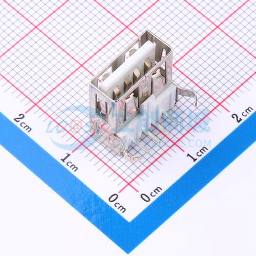 USB连接器 ZX-TYPEA-2-WCM4 插件 无卷边铁壳 14.10x13.10x5.72mm