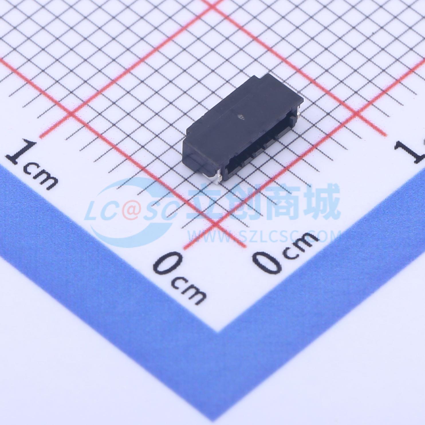 线对板针座 DF52-5S-0.8H(21) SMD,P=0.8mm,卧贴 1x5P 卧贴 原装