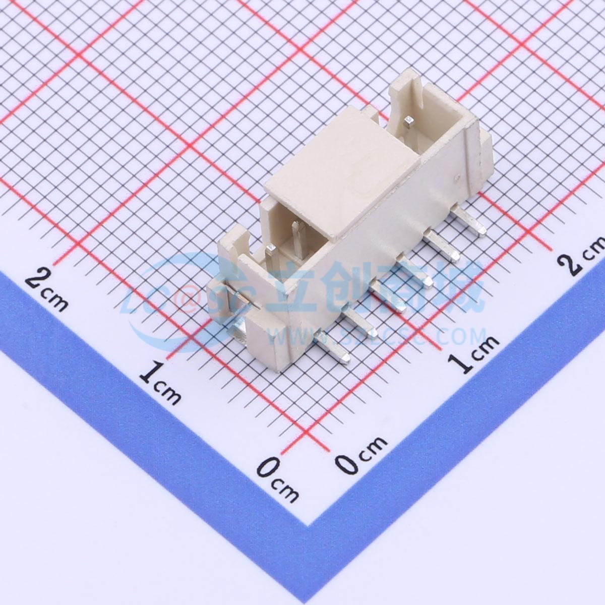 线对板针座 2.54-6PLT SMD,P=2.5mm 1x6P 立贴 电子元器件配单