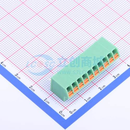 弹簧式接线端子 KF250NH-3.5-10P 插件,P=3.5mm 1x10P 3.5mm 原装