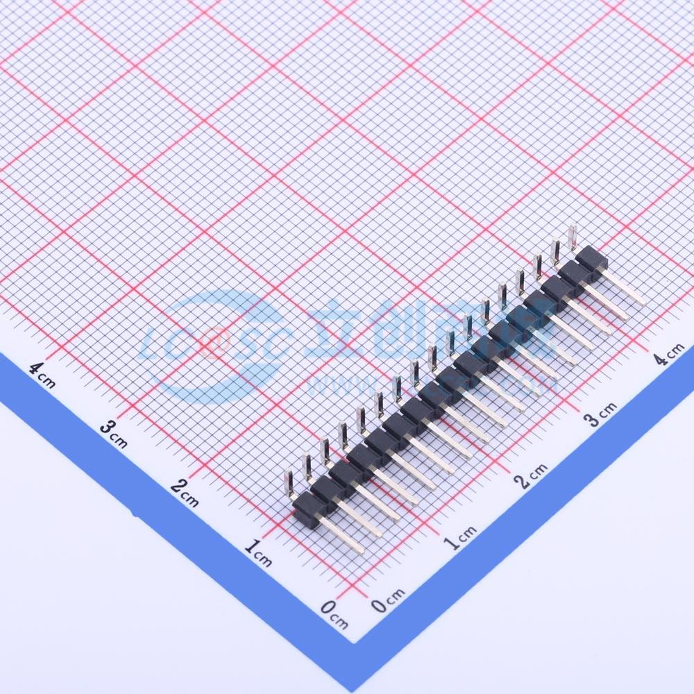 排针 KH-2.54PH90-1X17P-L13.8 弯插,P=2.54mm 1x17P 方针 原装