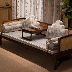 罗汉床罩海绵垫子定制红木防滑沙发垫套家用座垫 沙发垫实木中式