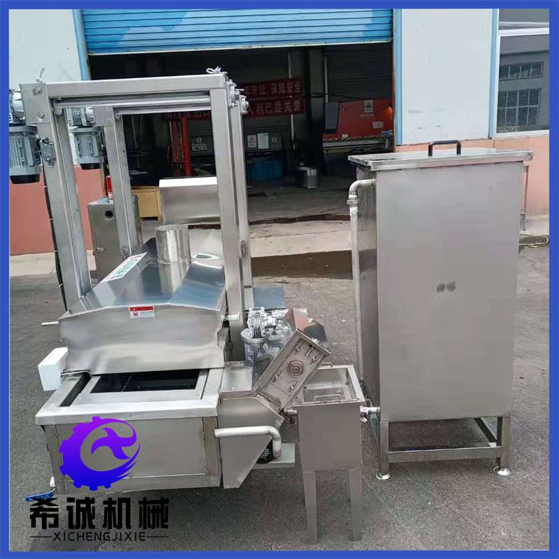 连续式油炸鱼豆腐设备 希诚油豆泡油炸设备价格全自动油炸机设备