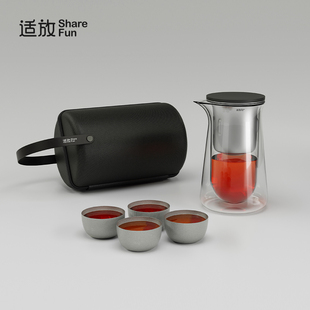 2025新款旅行茶具户外便携露营泡茶茶水分离杯懒人泡茶神器快客杯