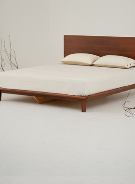 【樱桃木】栖作思南实木床架排骨架双人大床主卧家居简约现代轻奢