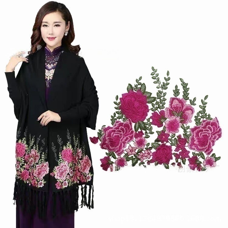 水草花刺绣中国风绣花服装辅料