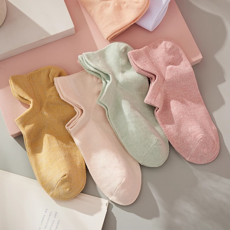 纯棉袜子女秋季厚款提耳透气吸汗