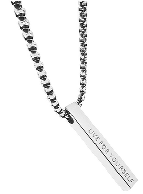 为自己而活励志方柱男女钛钢项链