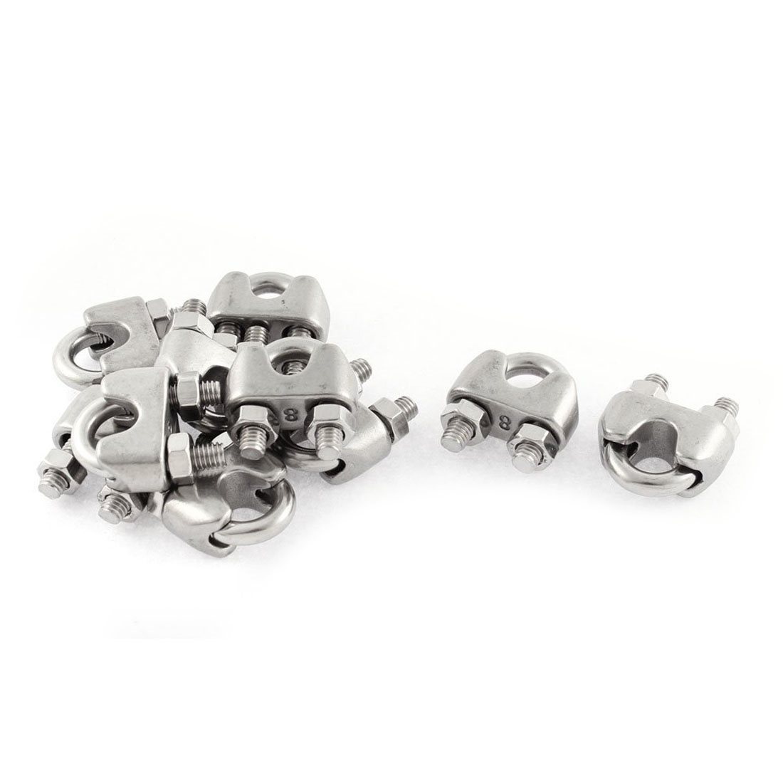8mm 5/16 Inch Wire Rope Cable Clamp Clips 10pcs