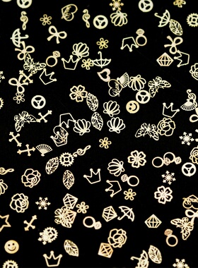 好货Sequins Nail Patch Accessories Electroplating Diy Hollow