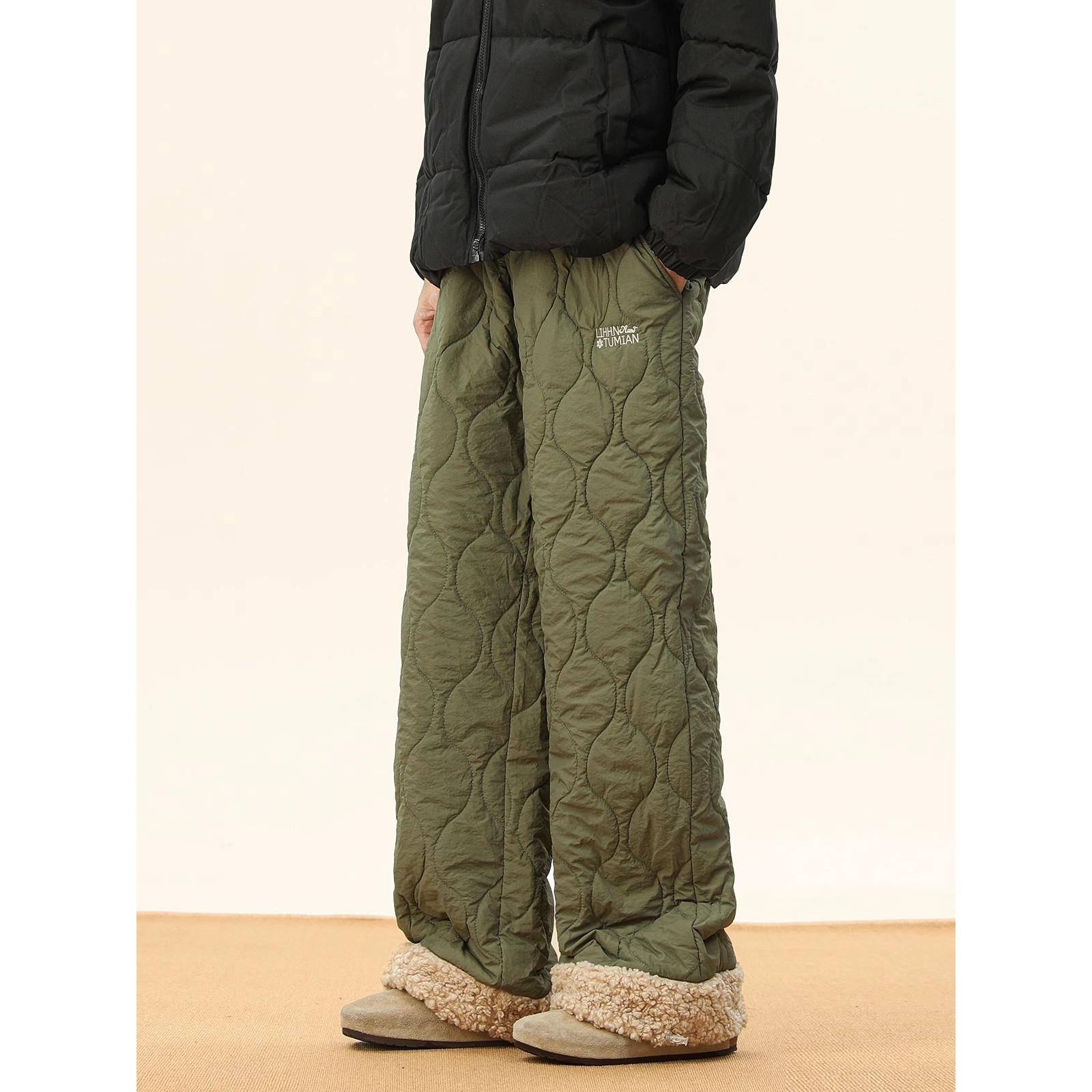 BW雪KA葫芦纹加羊0羔绒棉裤女W-X09281男冬季零下4厚度防寒东北羽