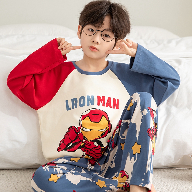 男童春秋款纯棉长袖长裤家居服薄