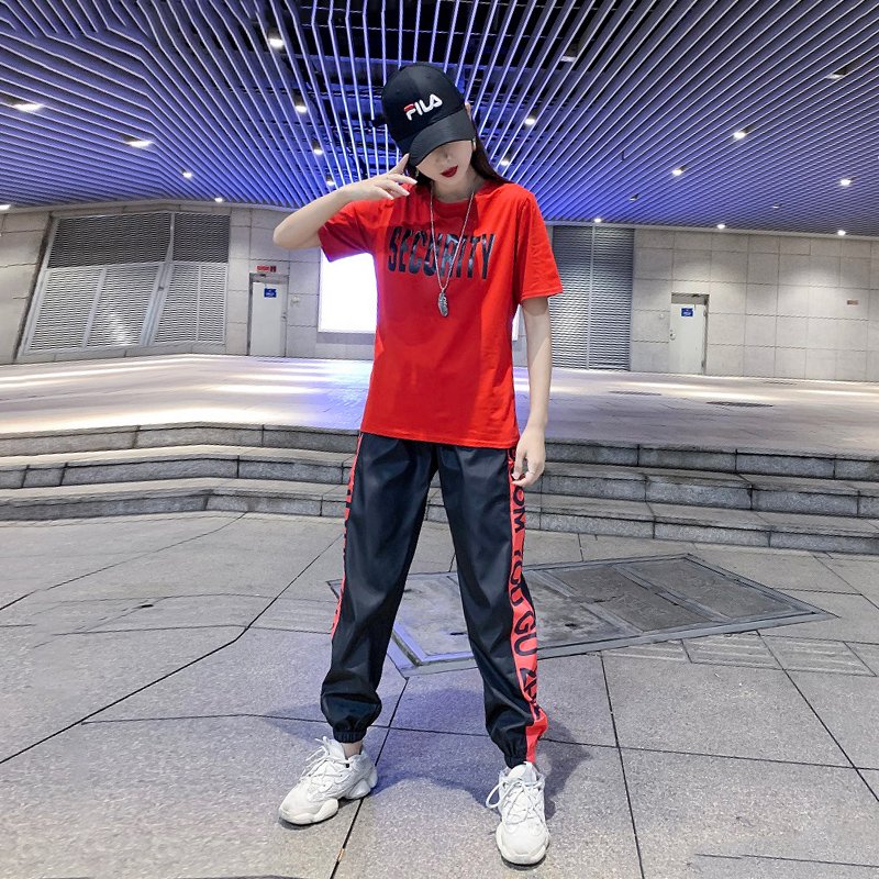 时尚休闲运动套装20新款嘻哈风格街舞服装学生曳步鬼步舞演出服潮