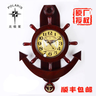 挂钟热销榜北极星实木客厅高级感中式摇摆钟表家用墙上挂墙静音时
