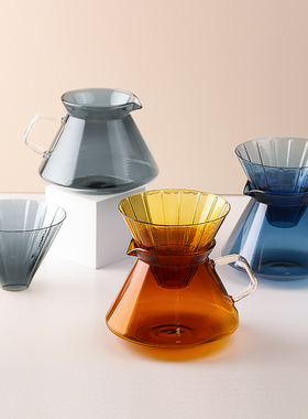 wvi日式创意彩色v60过滤杯云朵分享壶美式滴漏手冲咖啡壶器具套装