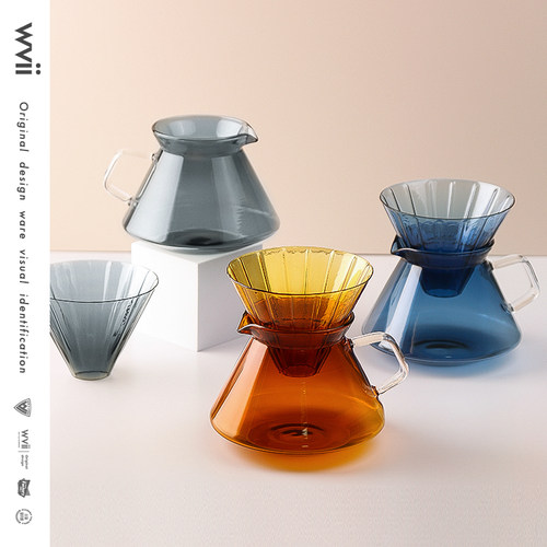 wvi创意彩色手冲咖啡壶过滤杯