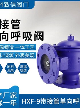 带接管单向呼吸阀HXF-9铸钢不锈钢带接管法兰单向呼吸阀DN