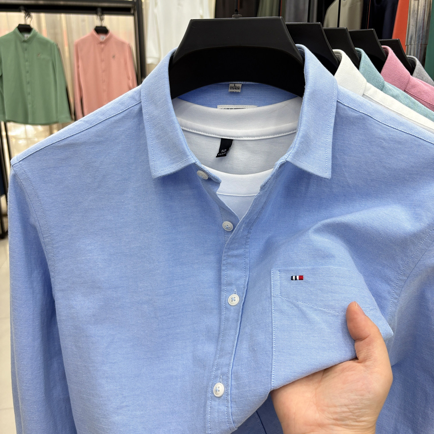 保罗男士衬衫2026春秋季新款纯棉翻领休闲男款衬衣长袖上衣男寸衫