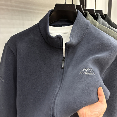 摇粒绒卫衣外套男款冬季加绒加厚