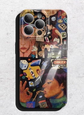 欧美海报 iPhone15手机壳苹果14Promax油画13艺术12复古11创意个性x全包防摔xr小众设计xs不撞款8plus适用7p